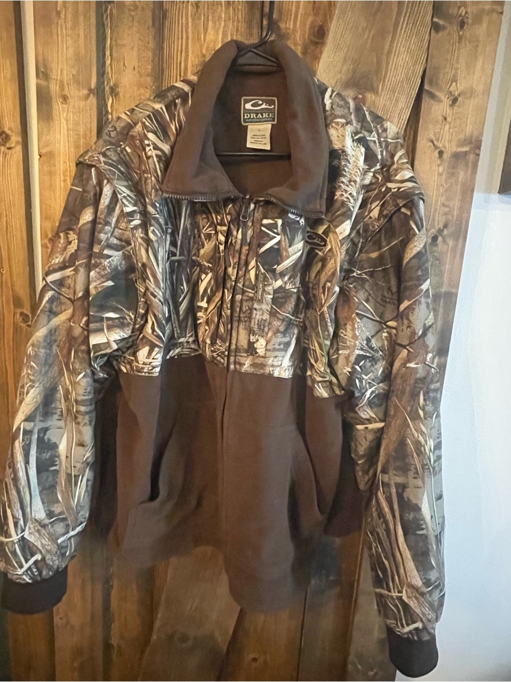 Drake Realtree-Style Camo and Brown Men's Outdoor Jacket